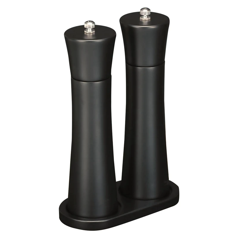 1Set Mill Wood -Salt And Pepper Grinder Salt Mill Spice Black Pepper Mills Salt Shaker And