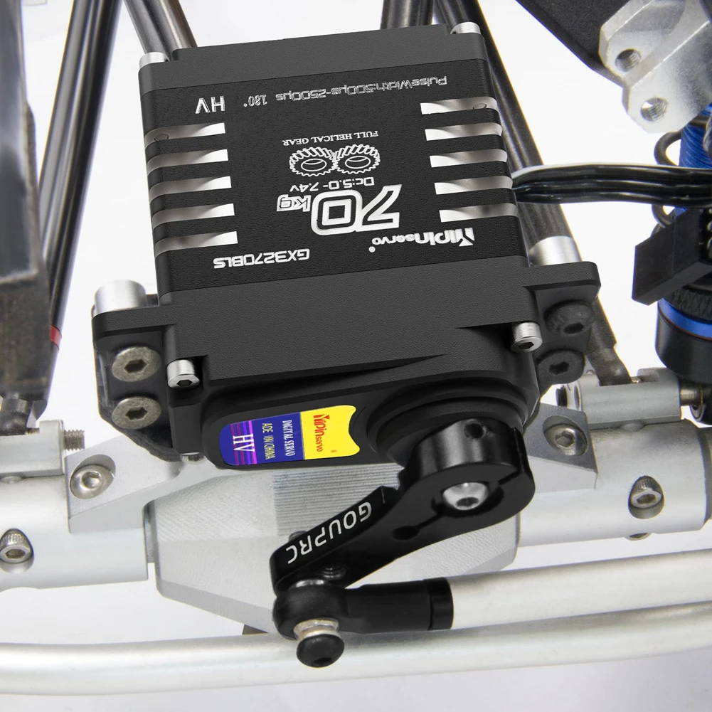 Servomoteur Brushless 70KG 7.4V Engrenages Obliques pour RC 1/8 1/10 1/12