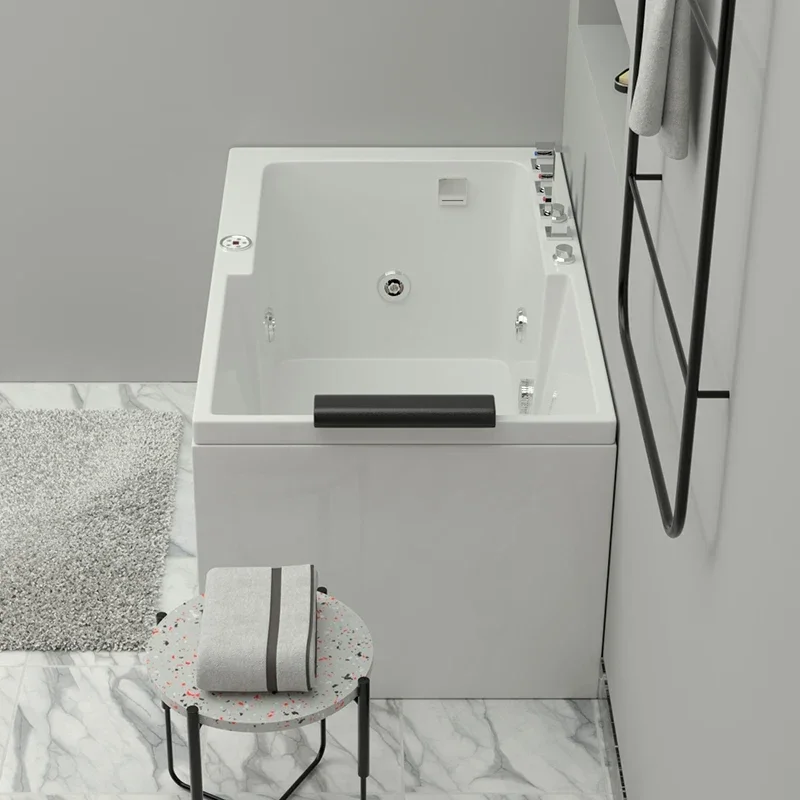 Simple Household Small Apartment Bathtub Acrylic Large Space Massage Bathtub Constant Temperature Surf Massage Sitting Bathtub W 3
