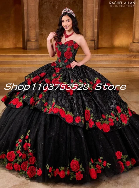 nordstrom petite long evening dresses Stunning 1950's Jacobean Floral Embroidered Black Taffeta Party Dress –  Xtabay Vintage