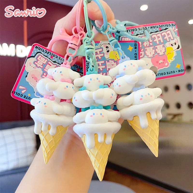 

Cinnamoroll Bag Pendant Kawaii Anime Sanrio Cute Cartoon Character Pvc Ice Cream Keychain Kids Gifts Tos for Girls