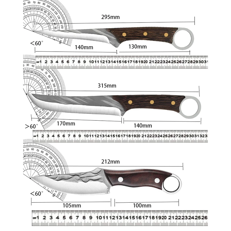 Stainless Steel Boning Knife Meat Cleaver Slicing Knife Fish Knife Household Fruit Knife Barbecue Knife Cooking Tools