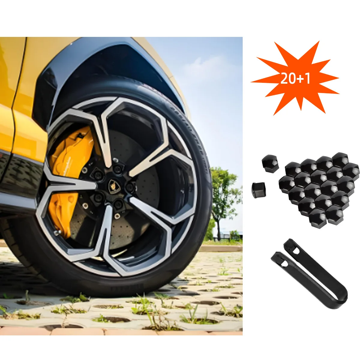 20Pcs Car Wheel Nut Caps Auto Hub Screw Cover 17mm 19mm 21mm Bolt Rims Exterior Decoration Special Socket Protection Dust Proof Car Accessories Wheel Nut Caps Screw Caps Auto Accessories Wheel Nut Covers Bolt Nut Covers