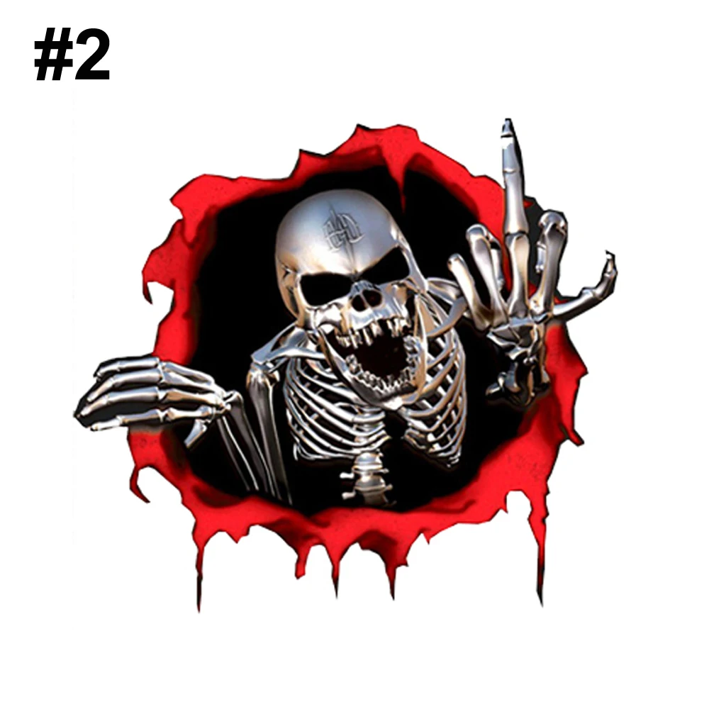 TQQTQQ 1Pcs Skull Finger Decal Reflective Skeleton Vinyl Car Stickers  Vehicle Styling Removable Waterproof Sticker PVC - AliExpress