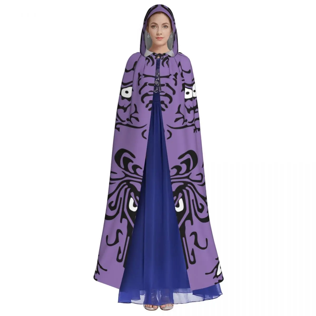 Ghost Spider Haunted House Toile Hooded Cloak Polyester Unisex Witch Cape Costume Accessory
