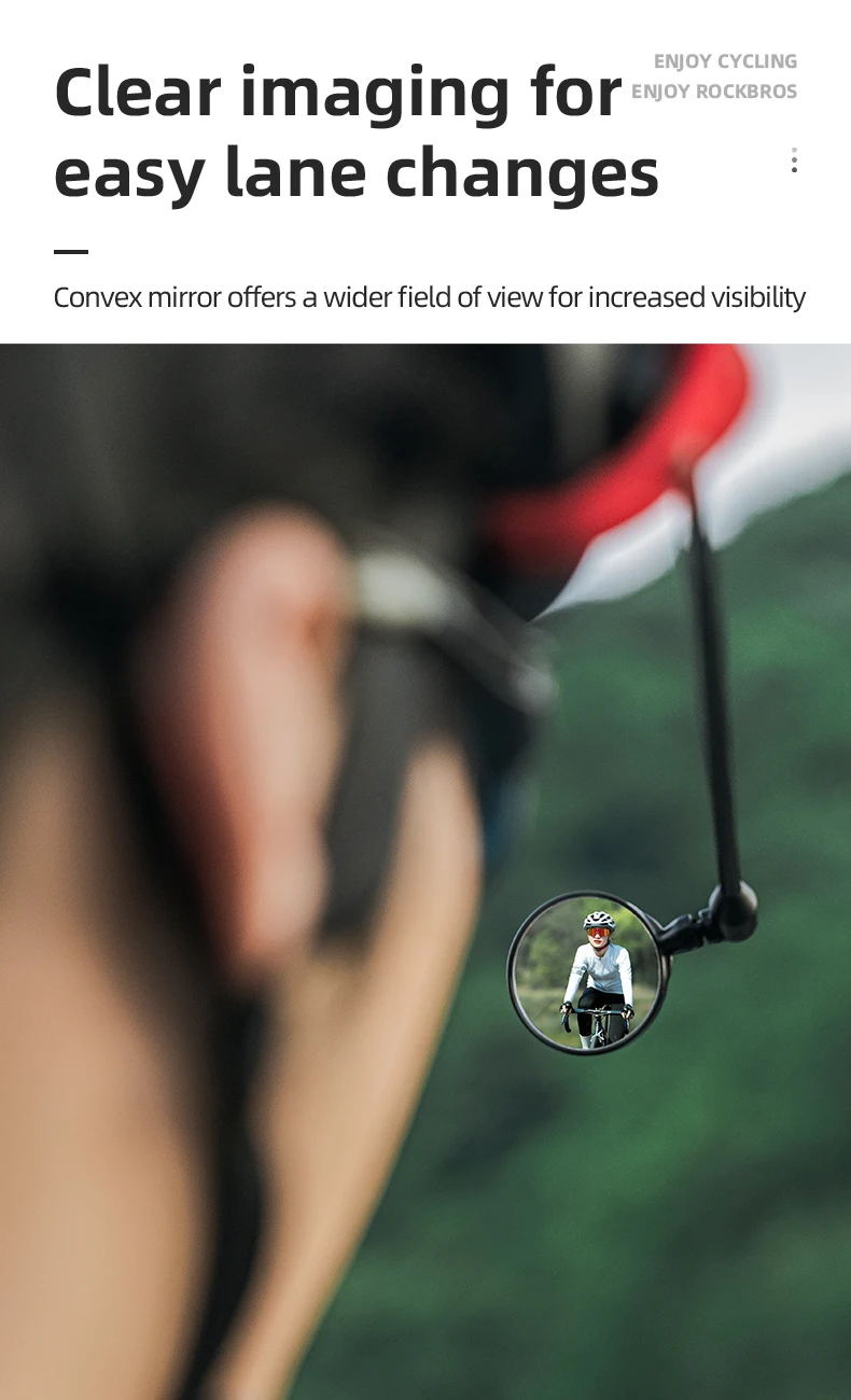 Description Picture 6 of itemROCKBROS Rearview Mirror 360 Degree For Bike Helmet Rotatable Flexible Aluminum Motorcycle Helmet Adjustable Riding Mirror