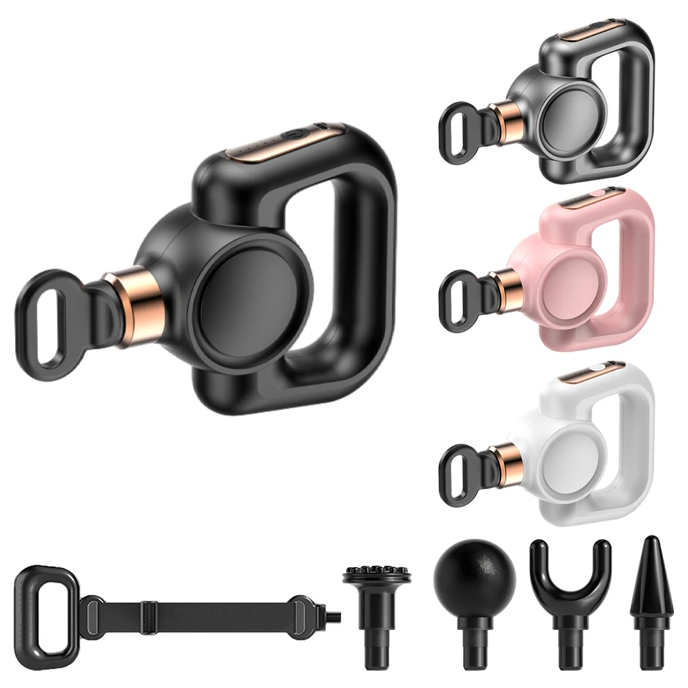 Multi Heads Fascia Gun with Massage Stretch Strap 3200RPM Strong Deep Tissue Neck Back Legs Waist Shoulders Pain Massage Gun