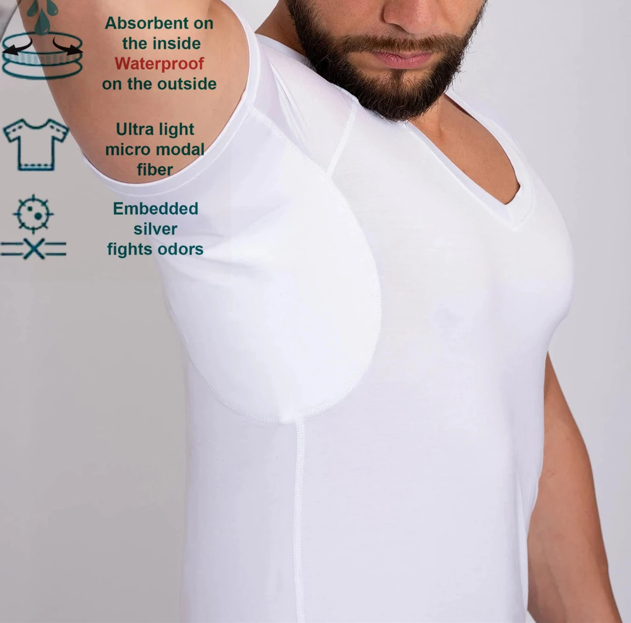 Camiseta micromodal a prueba de sudor para hombre, ropa interior cómoda primera calidad, antitranspirable, con para sudor| | - AliExpress