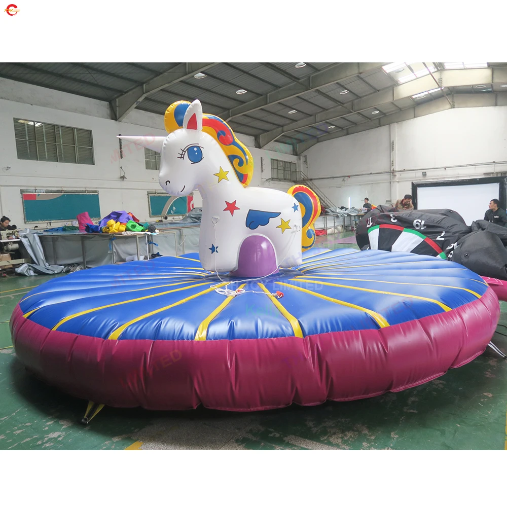 

Inflatable Unicorn Ride Rodeo Bull Riding Machine Inflatable Carnival Sport Games for Kids Playing