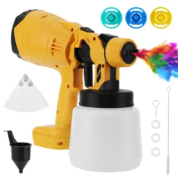 Spruzzatore di vernice a batteria per batteria Makita 18V (senza batterie) Pistola spruzzatrice di vernice 3 ugelli per pittura domestica Interni Esterni 1