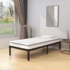 16 inch twin bed frame without box spring, metal platform, with 14 inch storage space, 2500 pound steel bar support, black 5