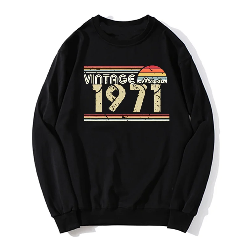 Vintage 1971, Kapuzenpullover für Herren, modisch, alt, alles Geburtstagsgeschenk, Kapuzenpullover, übergroßer Pullover, Unisex, Sweatshirt, Streetwear, Harajuku