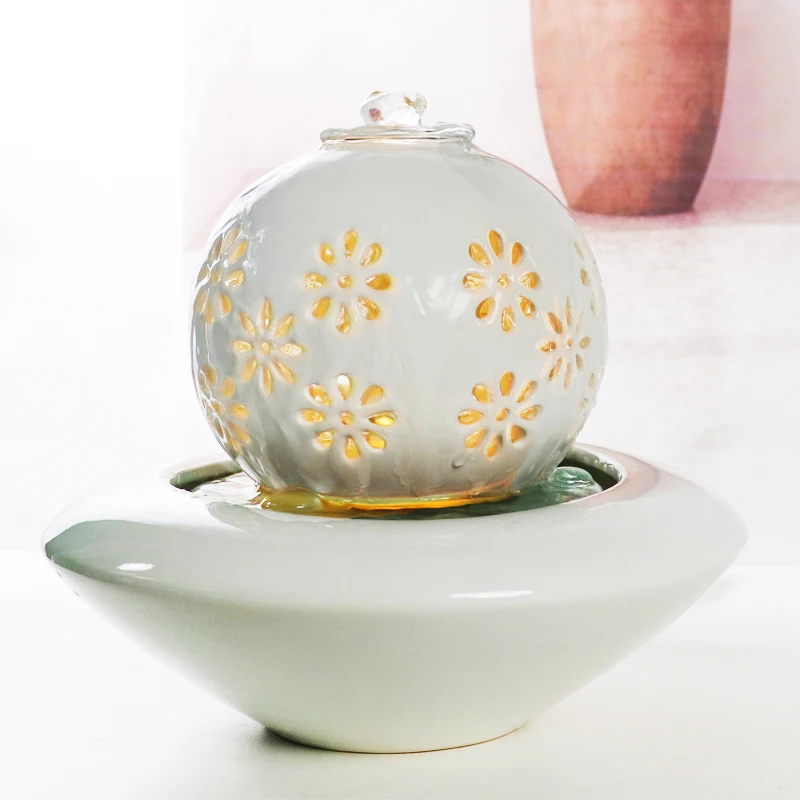 

Flowing Water Ornaments Modern Simple and Light Luxury Circulating Water New Home Desktop Light Luxury Ceramic Fountain