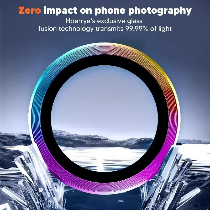 Premium 2-Pack Camera Lens Protector with 9H Tempered Glass and Metal Ring