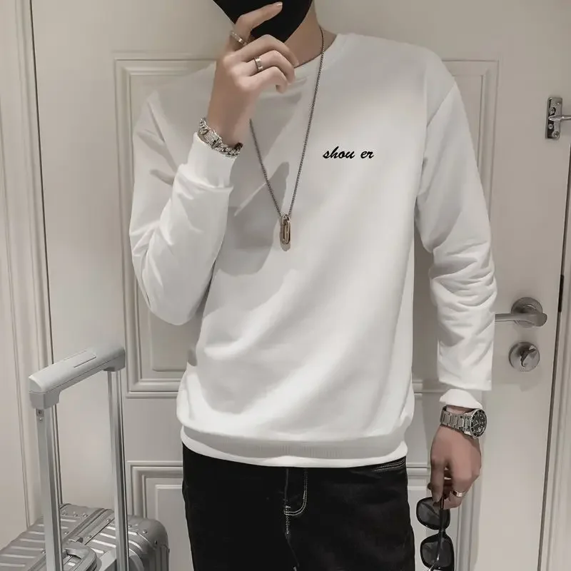 Cuello Redondo Sudadera Basica Blanca Hombre Sudadera Basica Sin