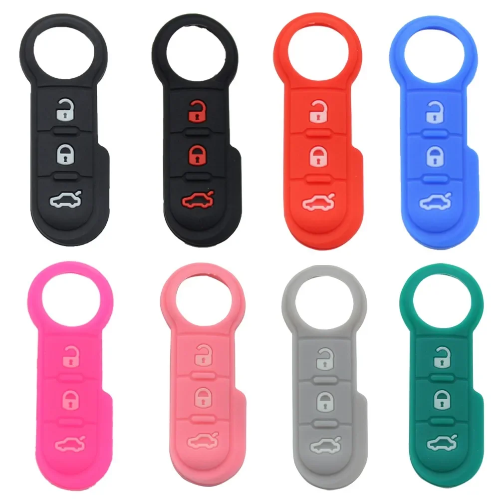 FIAT Car key key holder Cover with 3 TPU Shell Fob Holders for Doblo, Grande Bravo, 500 Ducato, Minibus, Panda, Stilo, and Punto