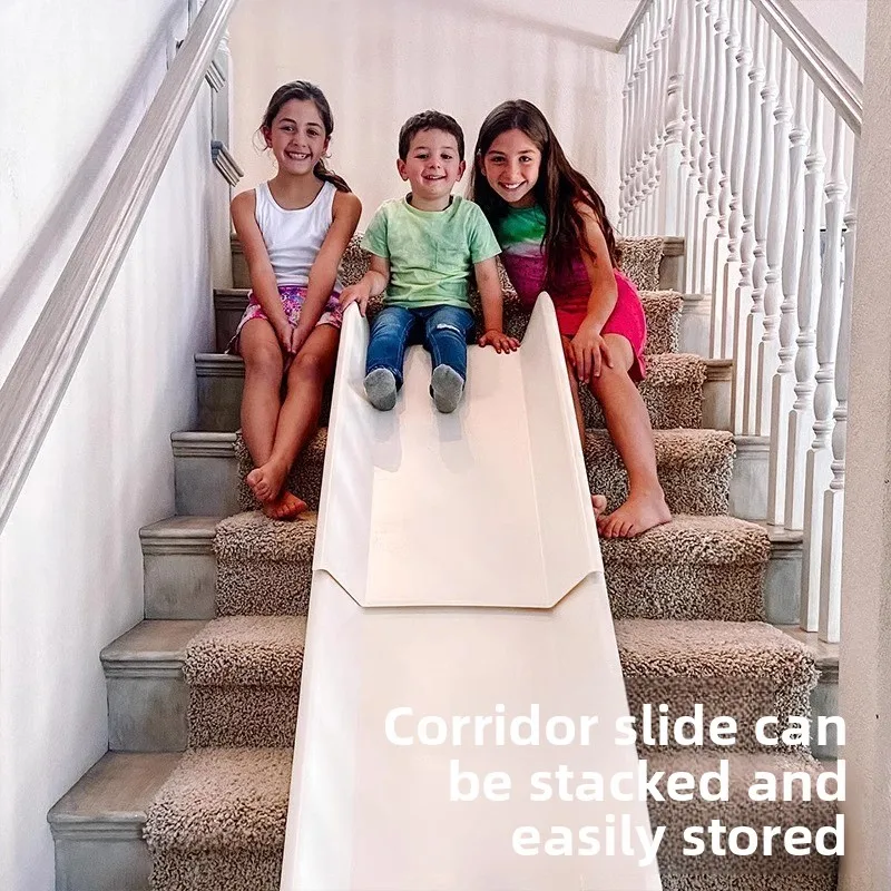 Indoor Kids Home Transformable Stair Slide No Assembly Required Safe Play Slide For Bedroom Edge Home Use
