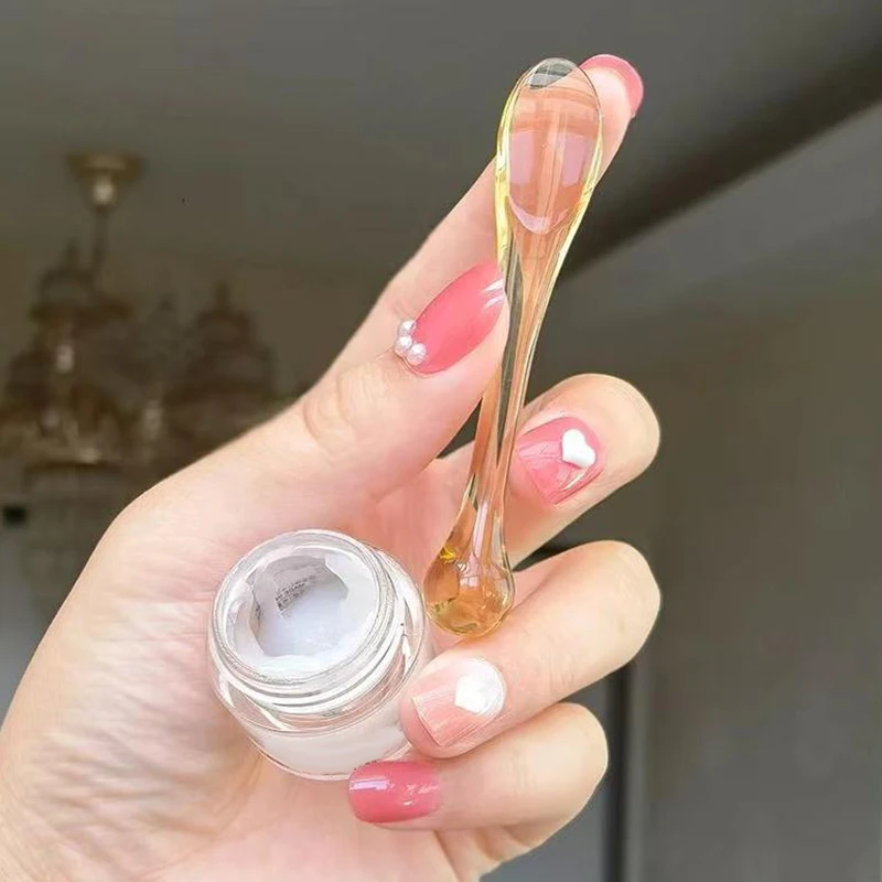 1/3 stücke Gesicht Creme Maske Schlamm Rühren Löffel Acryl Kosmetische Spatel Scoop Mit Box Schönheit Werkzeuge Absorbieren Roller gesichts Applikator – Detail 6