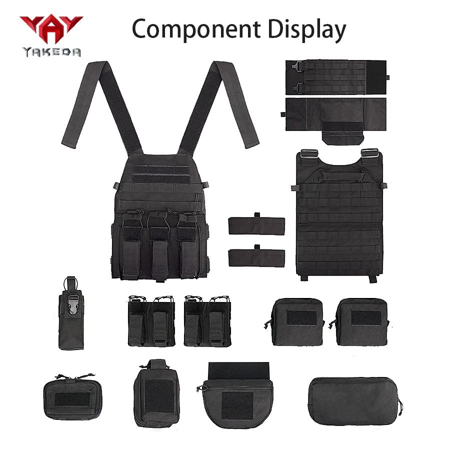 Tactical Vest with Metal Buckles and Accessory Bags for Hunting