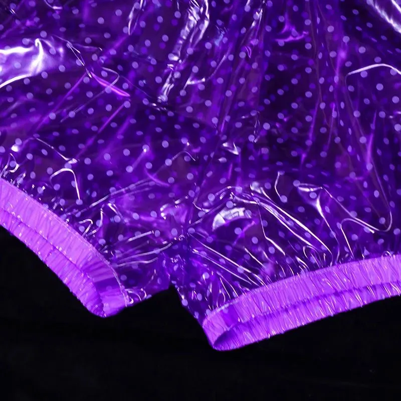 섹시한 투명 폴카 도트 PVC 플라스틱 복서 반바지, 부드럽고 부드러운 사일런트 ABDL 바지, 방수 커플 성인 기저귀 팬티