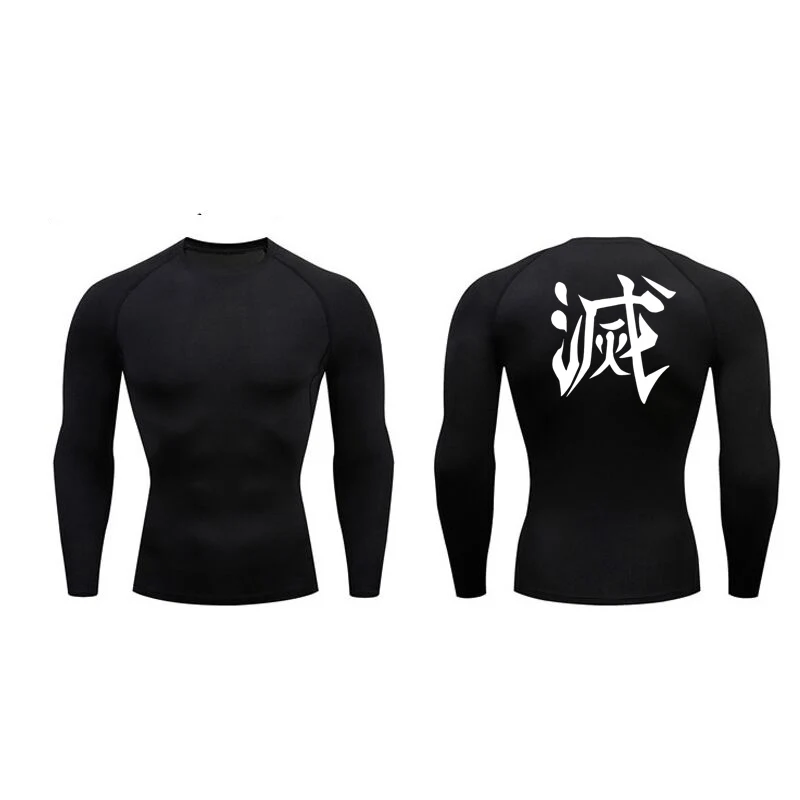 Demon Slayer Print Compression Shirts for Men Gym Workout Fitness Undershirts Short Sleeve Quick Dry Athletic Tees T Shirt Tops short sleeve t shirt sport t shirt running t shirt running t shirts fitness clothes compression t shirt men t shirts men undershirts