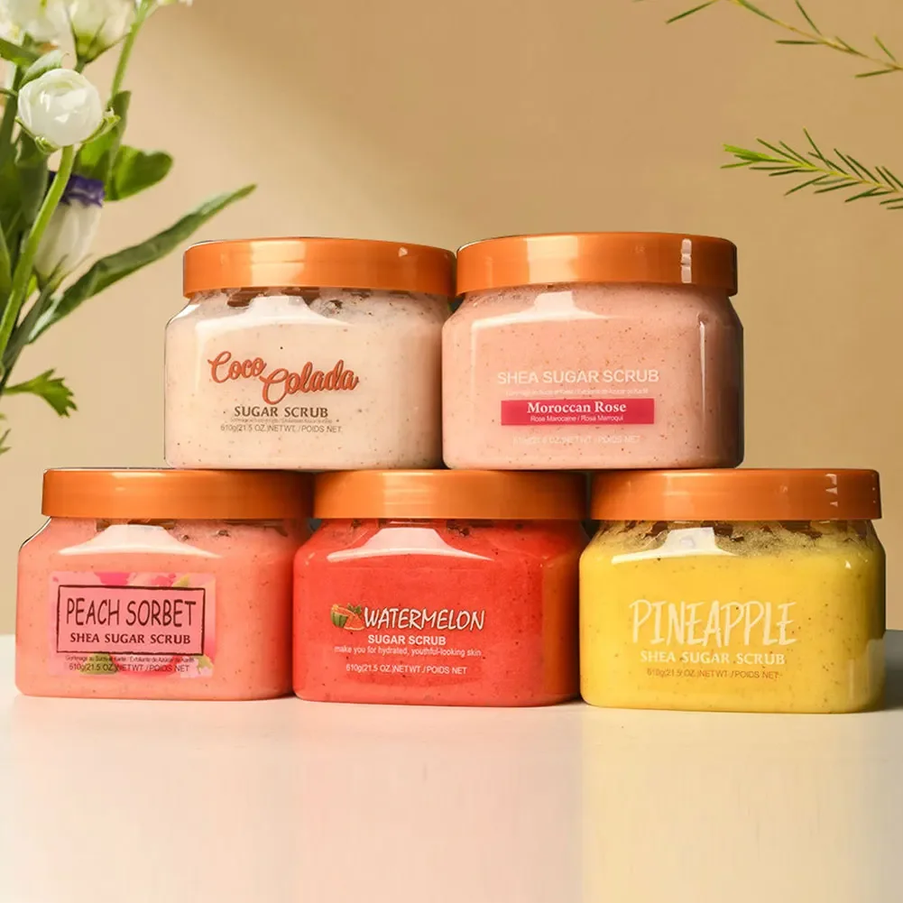 Description Picture 4 of itemShea Sugar Body Scrub Coconut Watermelon Rose Alpha Arbutin Hydrating And Exfoliating Scrub for Nourishing Includes Loofah Tool