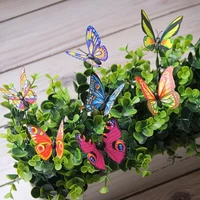 10pcs Colorful Butterfly Stakes, 3D Artificial Butterfly Decor, Garden & Patio Decor, Random Pattern 2