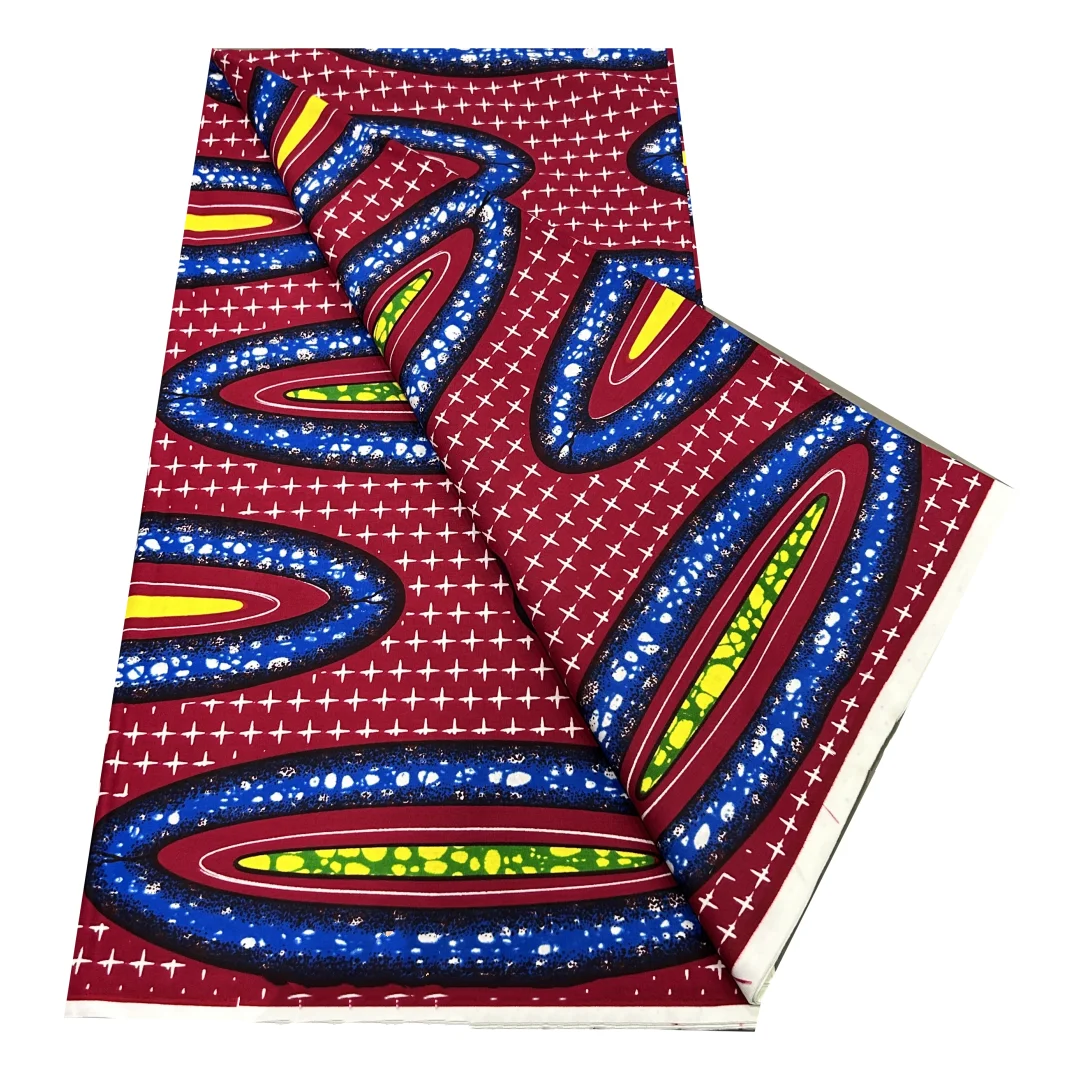 Dutch Hollandais Print Fabric High Quality Veritable Real Wax Guaranteed Africa Tissu Dutch Pagne Dress Cotton 6 Yards