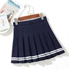 High Waist Women's Skirts Striped Pleated Elastic Waist Female Sweet Mini Dance Plaid Skirt Y2k Korean England Style 5