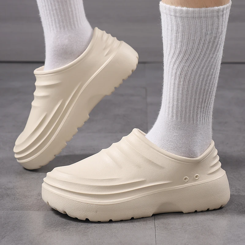 Casual shoes Summer Chef Shoes Anti Slip and Oil Proof Work Shoes Lazy Slippers Casual Trendy Slipper One Step Fashion Garden For Beach