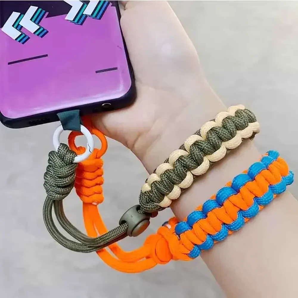 Handwoven Adjustable Universal Phone Lanyard Wrist Strap Outdoor Sports Anti-Drop Safety Rope For iPhone Samsung Xiaomi Huawei