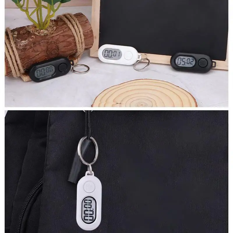 Electronic Clock Keychain Stop Watch Small Stop Timer LCD Screen Digital Clock Lightweight Countdown Accessories