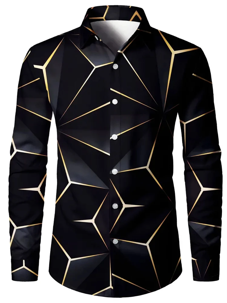 Kane III Men's Casual 3D Colorful Printed Long Sleeve Shirt Pants Set