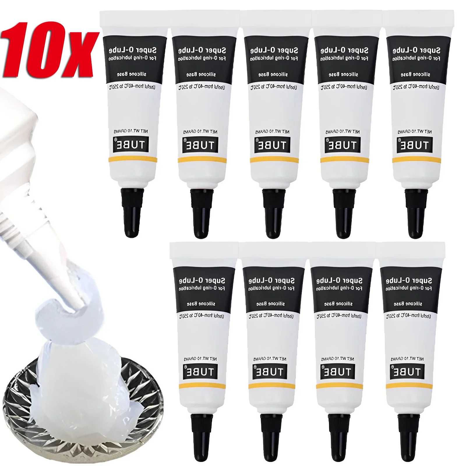 Silicone Grease Lubricant Food Grade Grease Oil for Bearing Lubrication O-Lube O-Ring Faucet Plumber Home Improvement 10Pcs car lubricating grease machinery lubrication oil