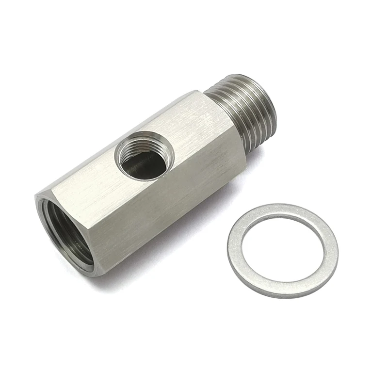 NPT Oil Pressure Sensor Tee 1/8-NPT Adapter Turbo Supply Feed Line Gauge M16X1.5 6