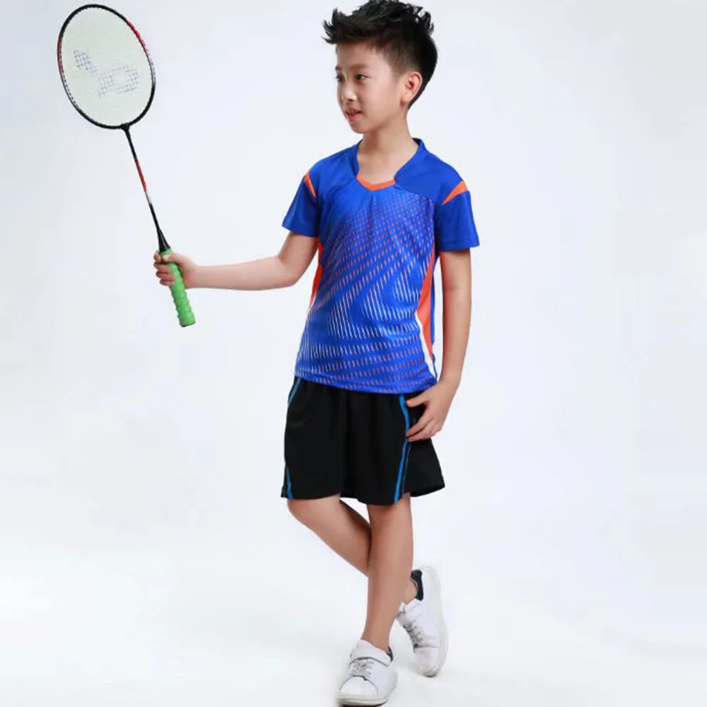Top Quality Children Badminton Table Tennis Clothes Set Boys Girls 2 Piece Summer Quick-dry T-shirt Shorts Tennis Clothing Suit