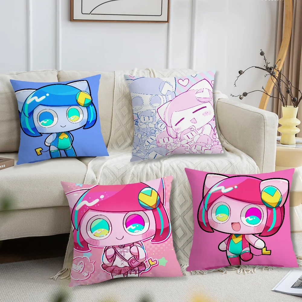 Kawaii Music-Themed Decorative Pillow Case