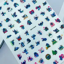 

10 Packs of Disney Mickey Mouse Stitch Winnie The Pooh Cartoon Nail Stickers Anime Nail Stickers DIY Adhesive Nail Decals