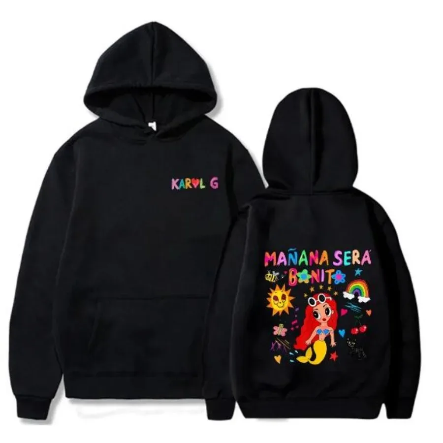 Funny Hip Hop Hoodie for Men, Harajuku Workout Clothing, Hip Hop Graphic Sweatshirts, Singer Karol G Manana Sera Cute, unisex