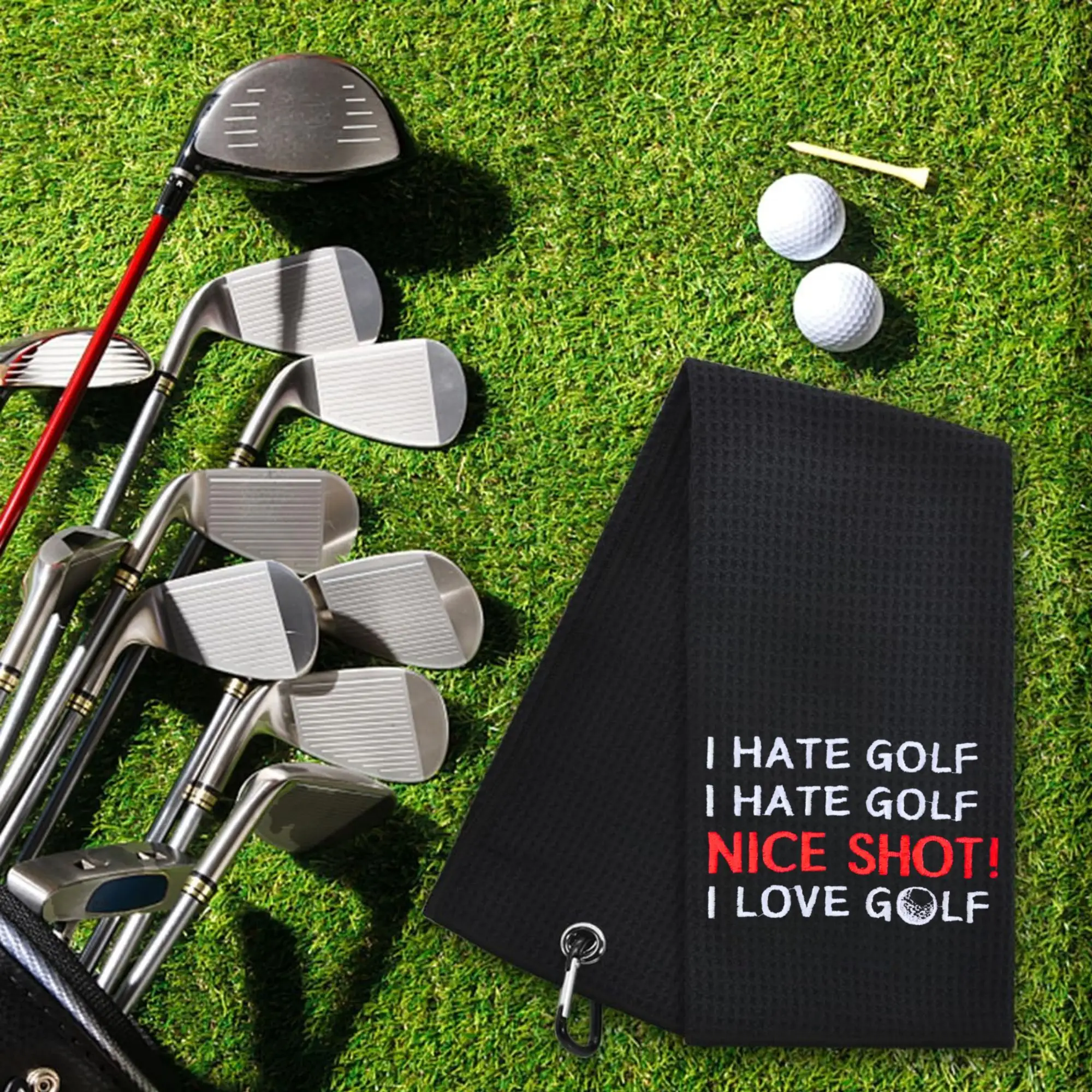 Golf Towel Funny Microfiber Embroidered For Bags Men&Women Accessories