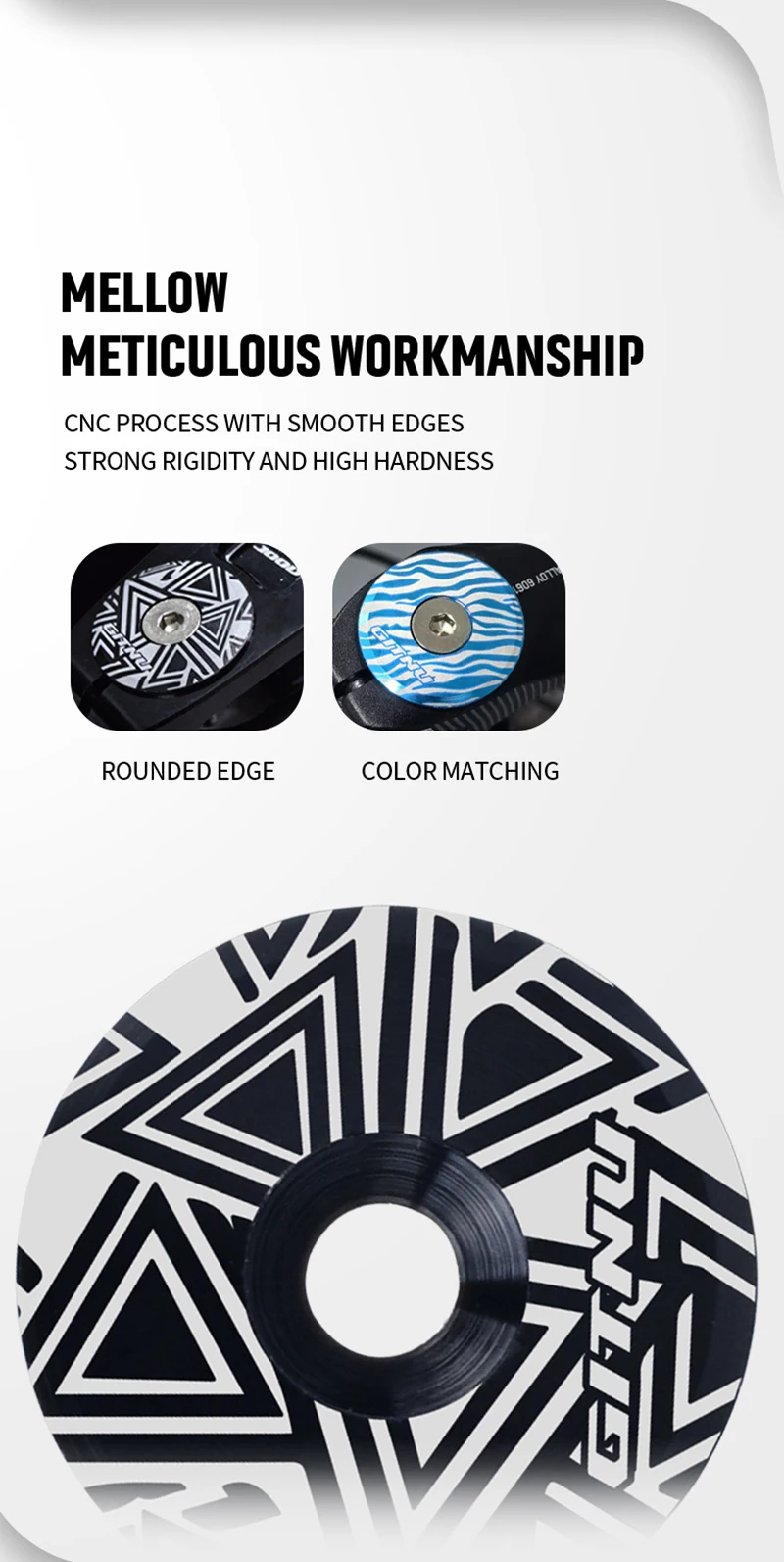 Description Picture 6 of itemGITNU fit 28.6mm Headset Stem Caps Pack Light Aluminum Alloy with  for MTB Bike Road Mountain Bicycle Cycling Parts Accessories