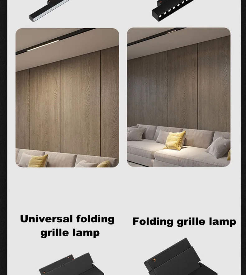 Description Picture 5 of item20-Thick Magnetic Track Light DC48V Aluminium Rail LED Downlight Spot Flood Grille Lamp Mordern Living Room Home Black White