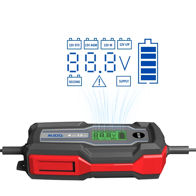 10A Portable Automatic Car Battery Charger With LCD Display