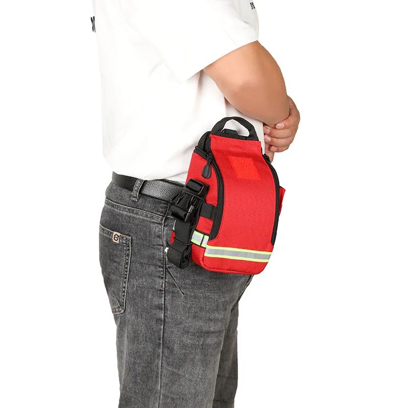 First Aid Kit Fanny Pack Medical Storage Red Travel Rescue Waist Bag Empty Pouch Compact Survival Medicine Pocket Container_voghion.com
