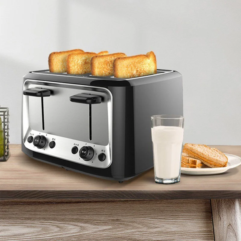4 Slice Toaster HX-5009 Household Stainless Steel Smart Bread Toaster for Bagel Muffin Waffle Gluten Free Breads Timer 4