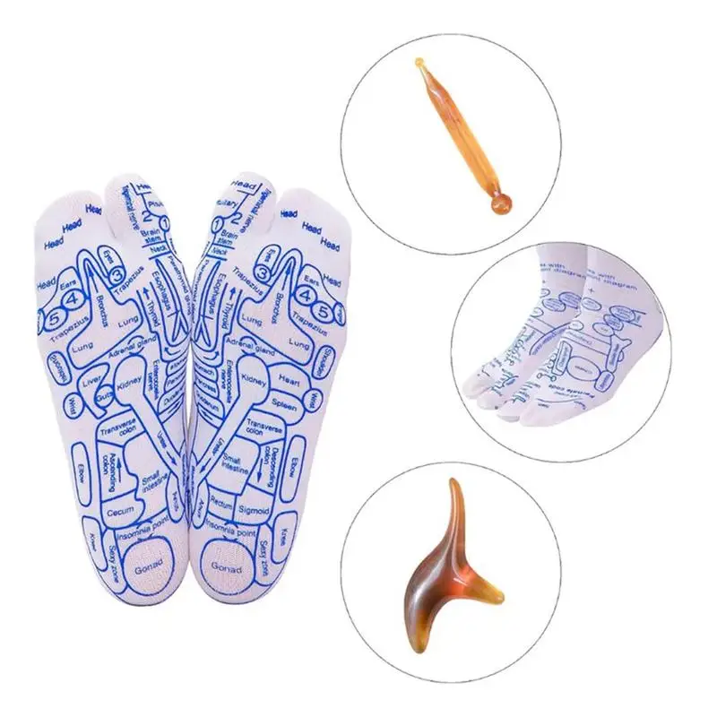 Foot Massage Socks Meridian Points Reflex Zone Acupuncture Points Socks Foot Acupuncture Illustrated Socks Foot Massage Pain Relief