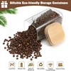 Glass Square Storage Jar with Bamboo Lids Spoon Glass Coffee Canister Food Container for Beans Pasta Candy Spice Rice Loose Tea 2