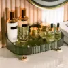 Bathroom Vanity Tray Large Capacity Perfume Organizer for Dresser Clear Desktop Storage Box for Lotion Bottle Cosmetics Skincare 4