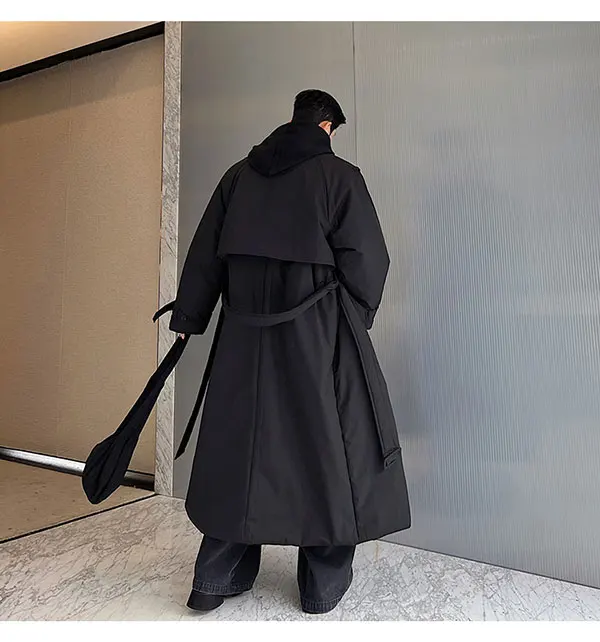 LUZHEN Winter Stylish Double Breasted Long Padded Coat Men's Original Design Thickened Knee-length Trench Trendy 2023 New Cac4db