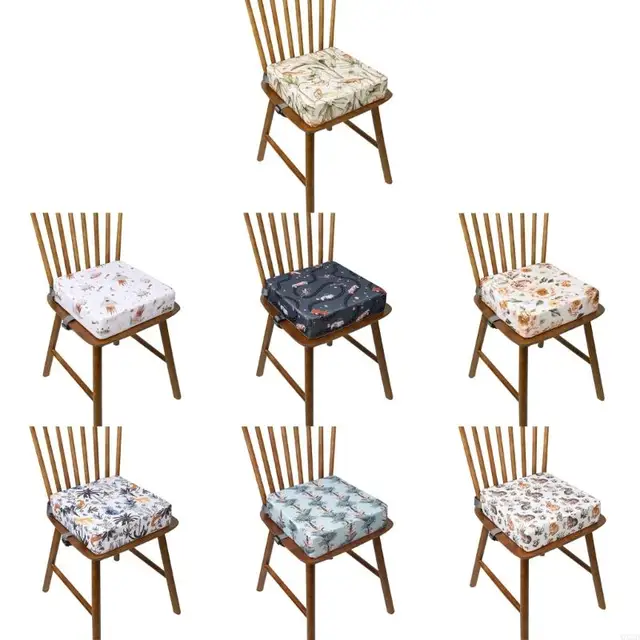 QX2D Thick Highchair Cushion Mat Printed Pattern Pad Baby Seats Square Cushion Dining Chairs Cushion for Child 1